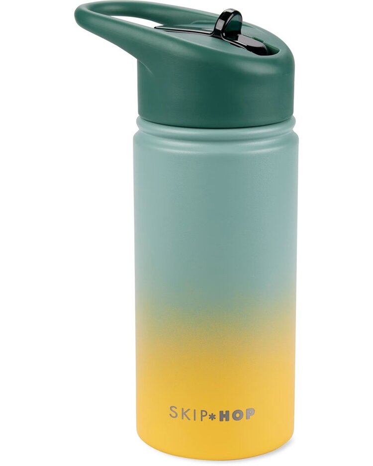 SKIP HOP Láhev s brčkem nerezová Wander - ombré green