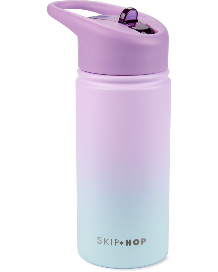 SKIP HOP Láhev s brčkem nerezová Wander - ombré purple