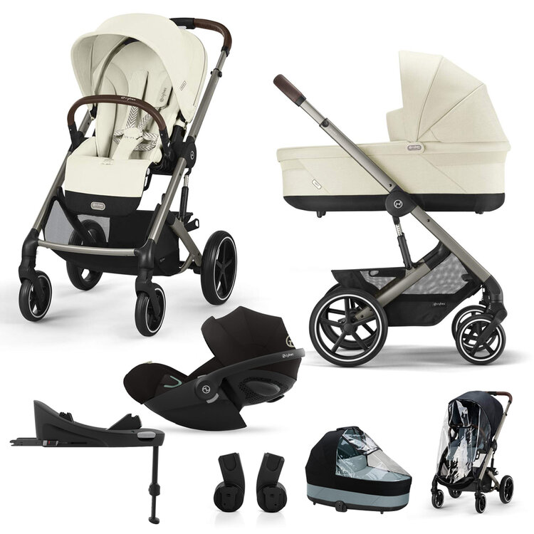 CYBEX SET Kočárek kombinovaný Balios S Lux Seashell Beige Gold 2024 s autosedačkou a doplňky