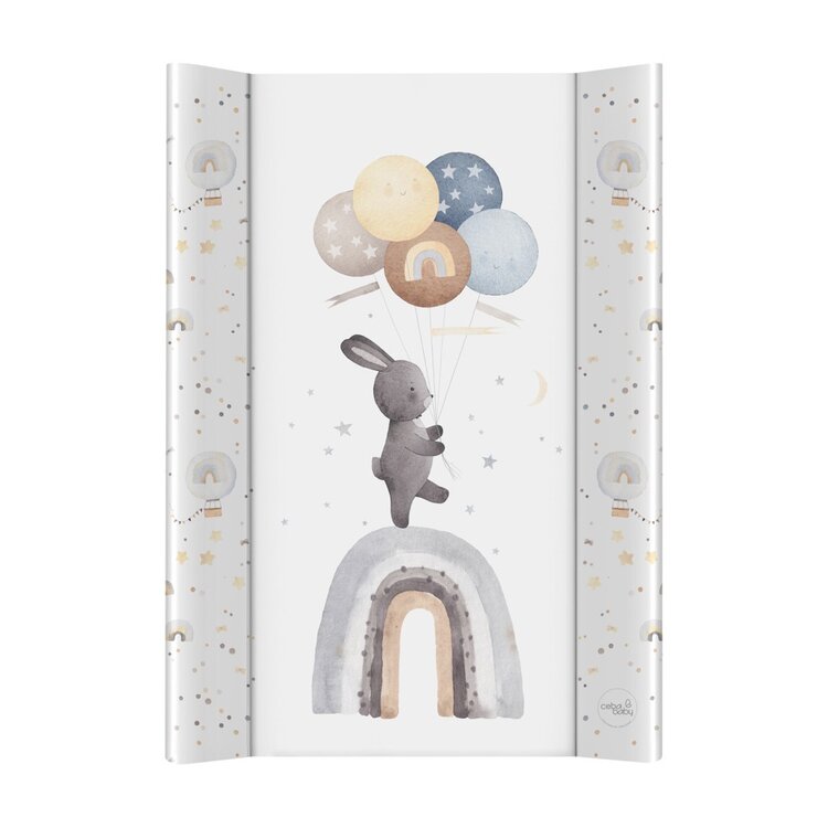 CEBA BABY Podložka přebalovací 2-hranná s pevnou deskou (50x70) Basic Rainbow Walk