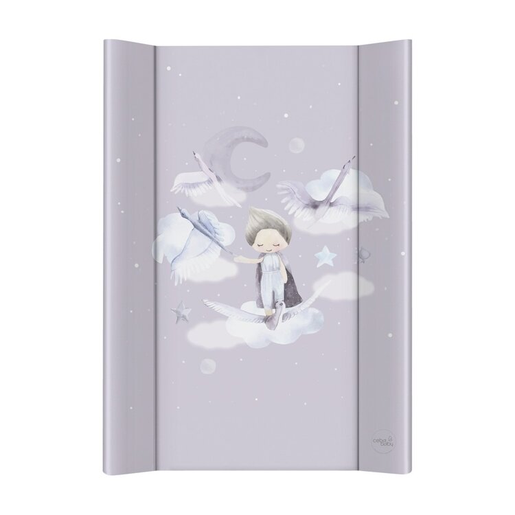 CEBA BABY Podložka přebalovací 2-hranná s pevnou deskou (50x70) Basic Wild Swans