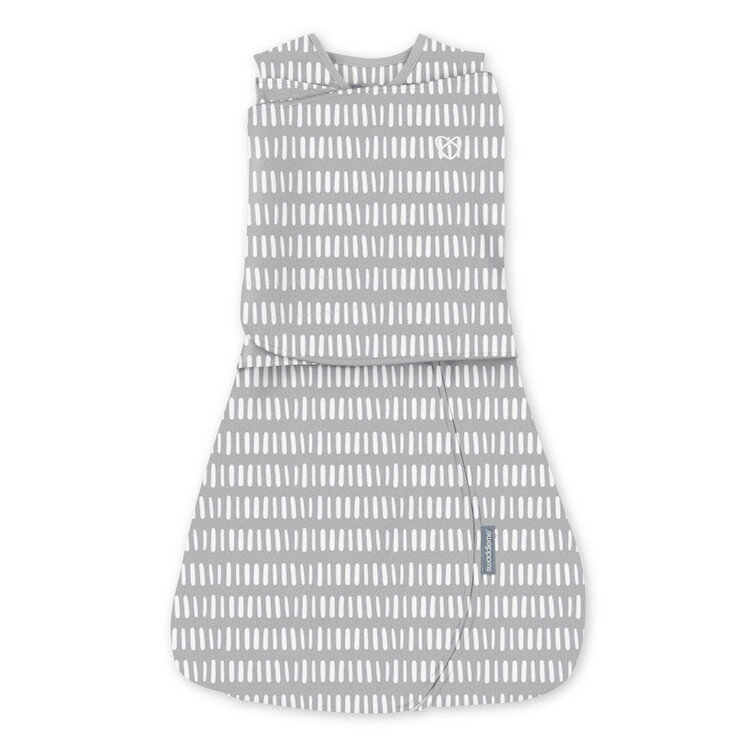INGENUITY Zavinovačka bavlněná ulitka konvertibilní s volným rukávem TOG 1 SwaddleMe™ Grey 3m+