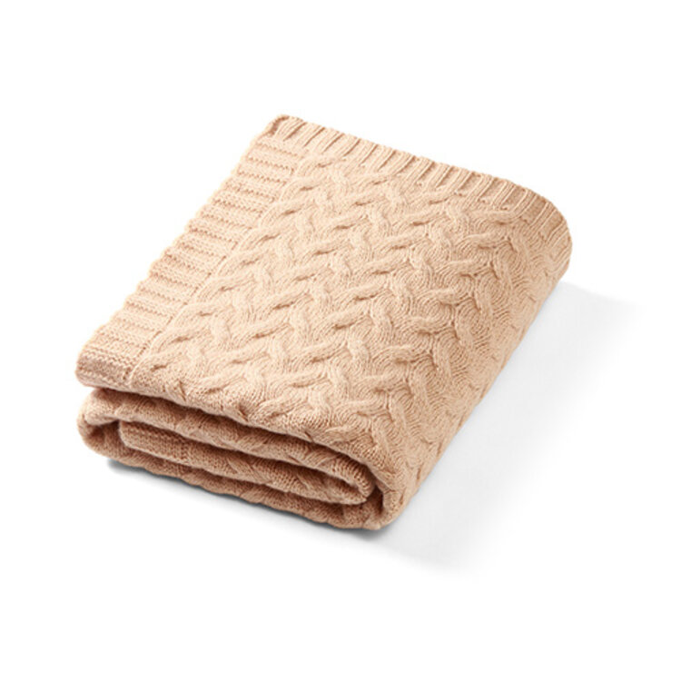 BABYONO Deka z merino vlny 75 x 100 cm dark beige 0m+