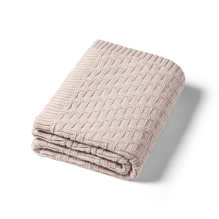 BABYONO Deka z organické bavlny pletená 75 x 100 cm beige 0m+