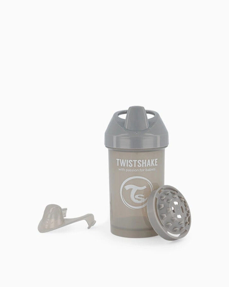 TWISTSHAKE Láhev pro batolata 300 ml 8+ m Pastelově šedá
