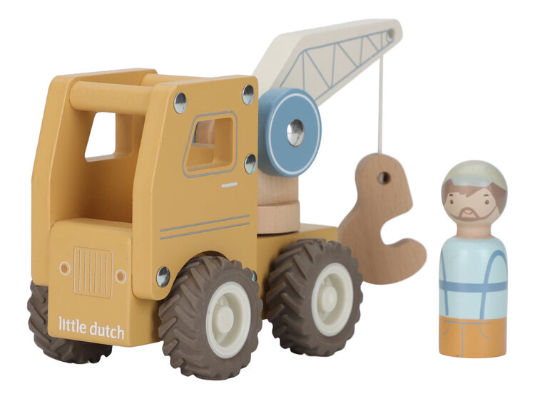 LITTLE DUTCH Autojeřáb dřevěný