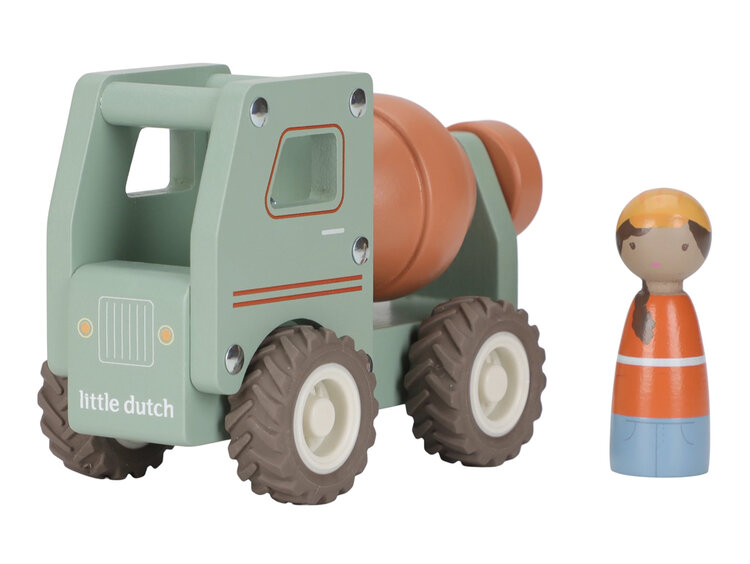 LITTLE DUTCH Náklaďák s míchačkou dřevěný