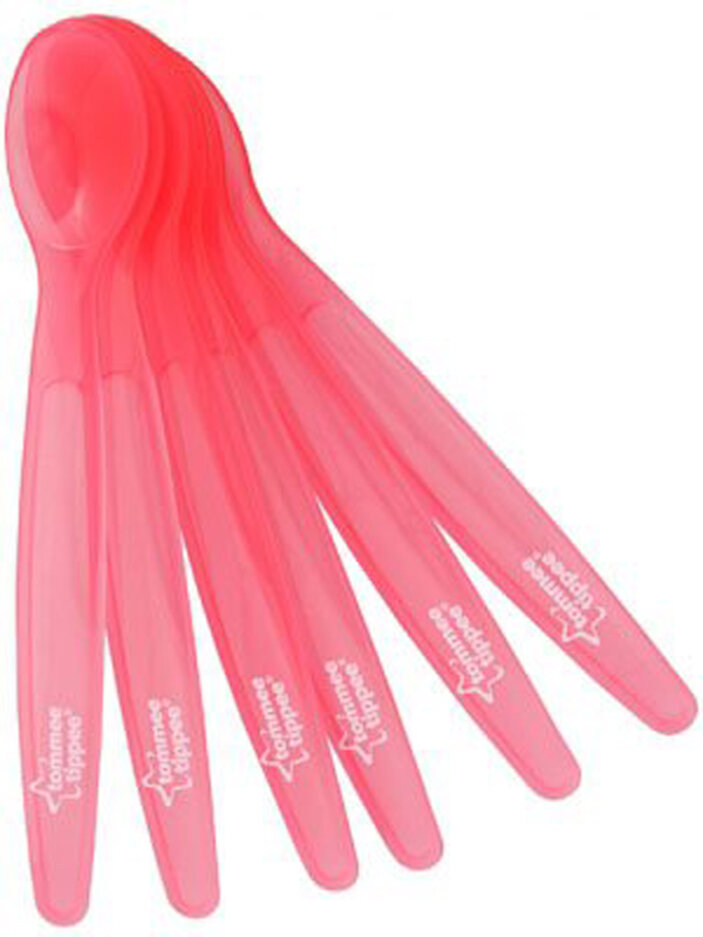 TOMMEE TIPPEE Lžičky 6m+ Basic-dívka 6 ks