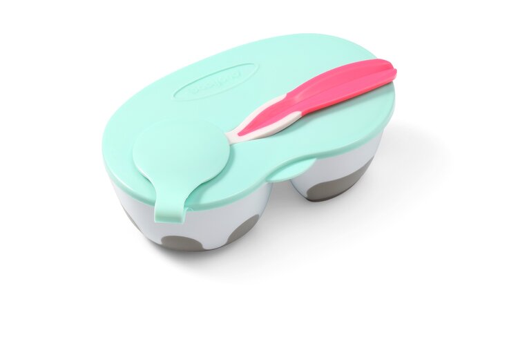 BABYONO Miska 2v1 uzavíratelná