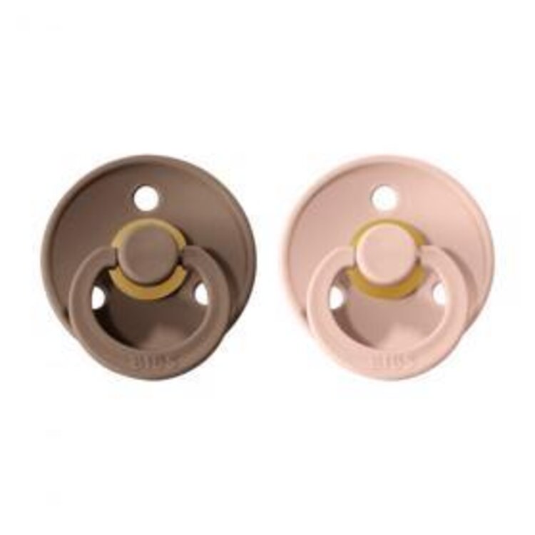 BIBS Colour dudlíky z přírodního kaučuku 2 ks vel. 1 Dark Oak / Blush