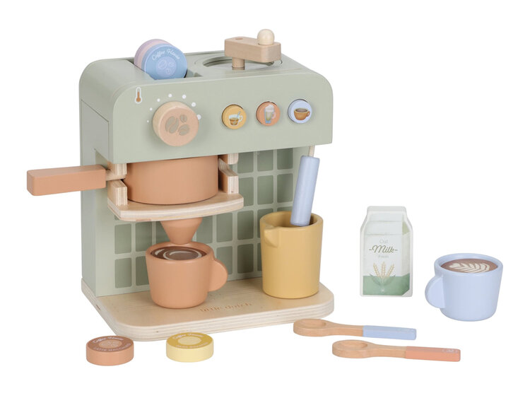 LITTLE DUTCH Kávovar na kapsle dřevěný