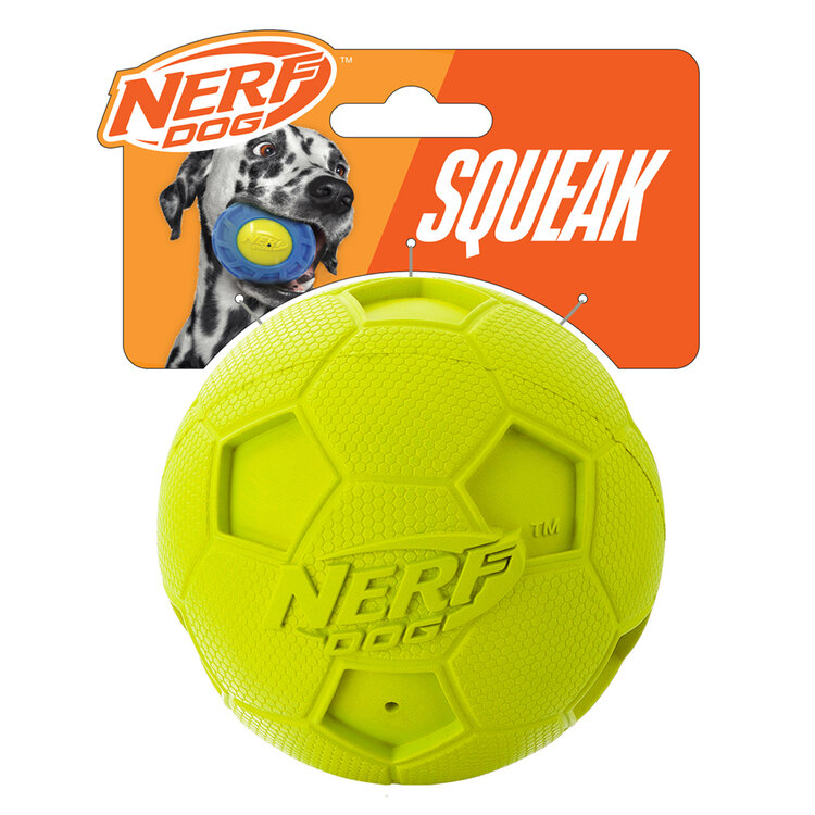 NERF DOG Hračka pro psy gumový pískací fotbalový míč 10 cm