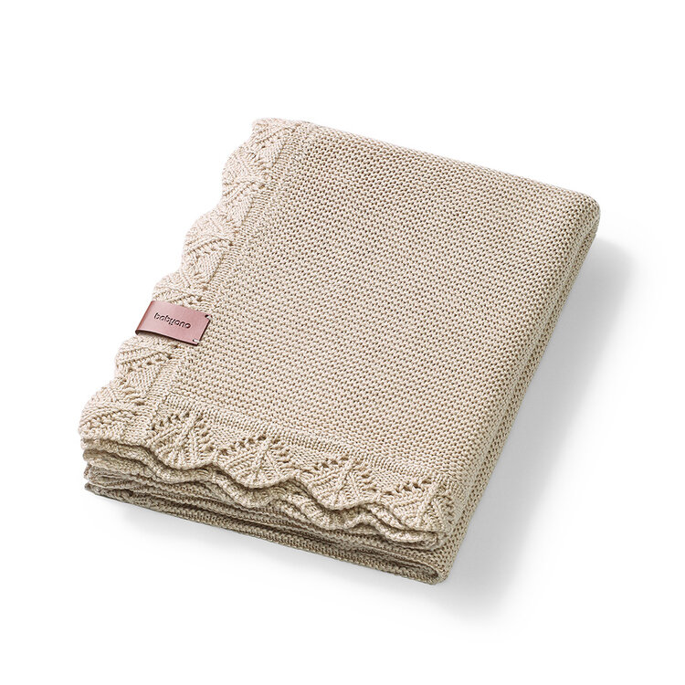 BABYONO Deka pletená bambusová Light Beige 75 x 100 cm