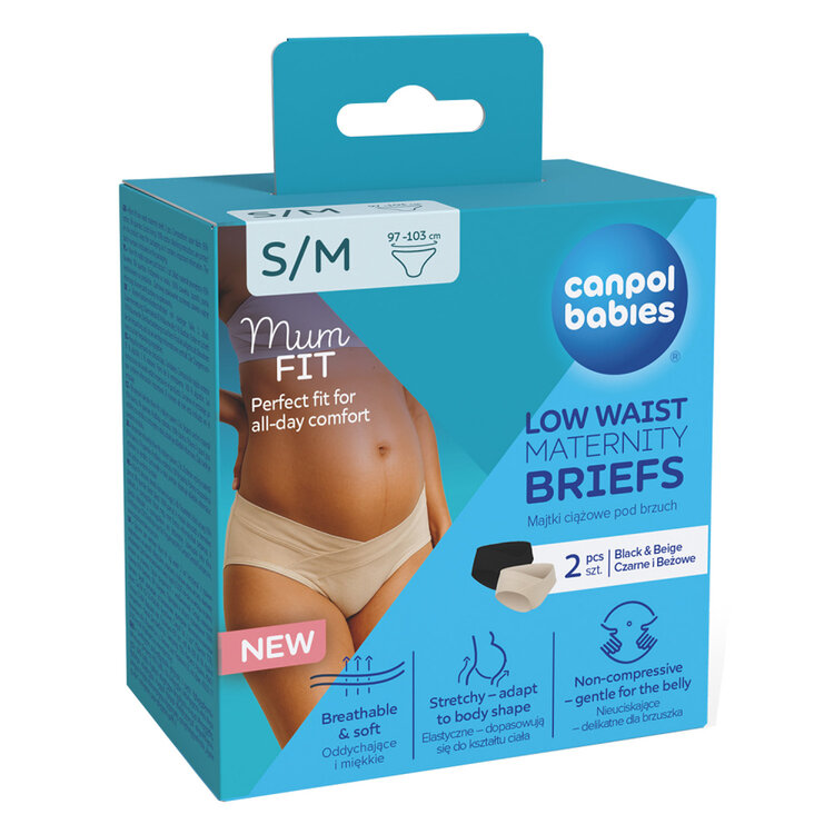 CANPOL BABIES Kalhotky těhotenské s nízkým pasem MumFIT S/M 2ks