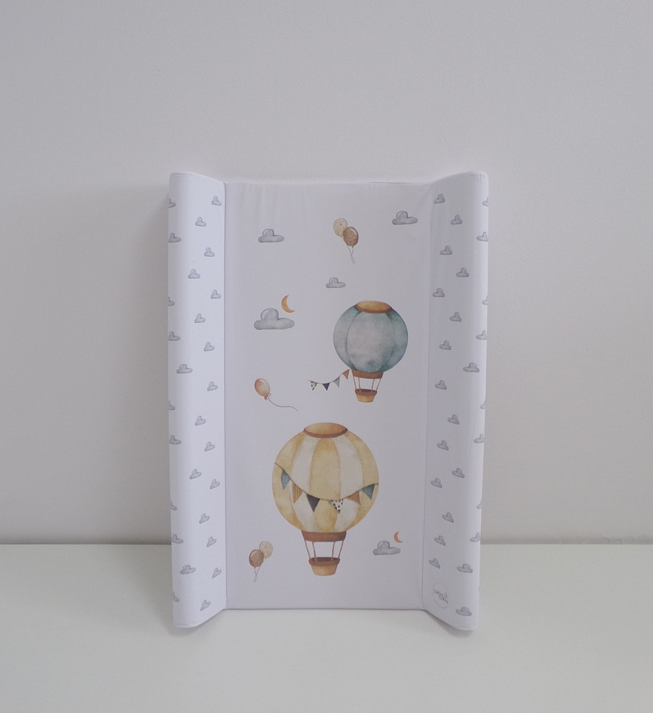 CEBA BABY Podložka přebalovací 2-hranná s pevnou deskou (50x70) Basic Balloons