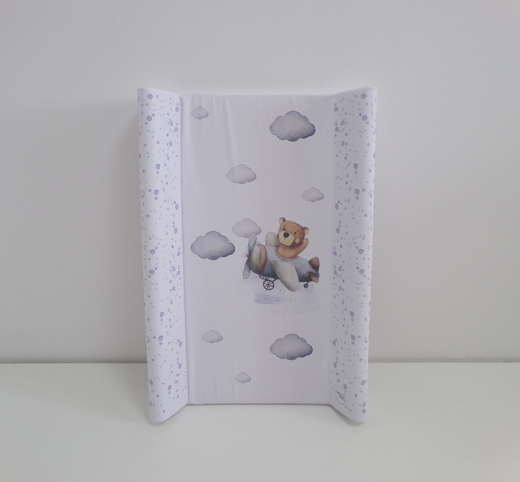 CEBA BABY Podložka přebalovací 2-hranná s pevnou deskou (50x70) Ultra Light Pilot Bear