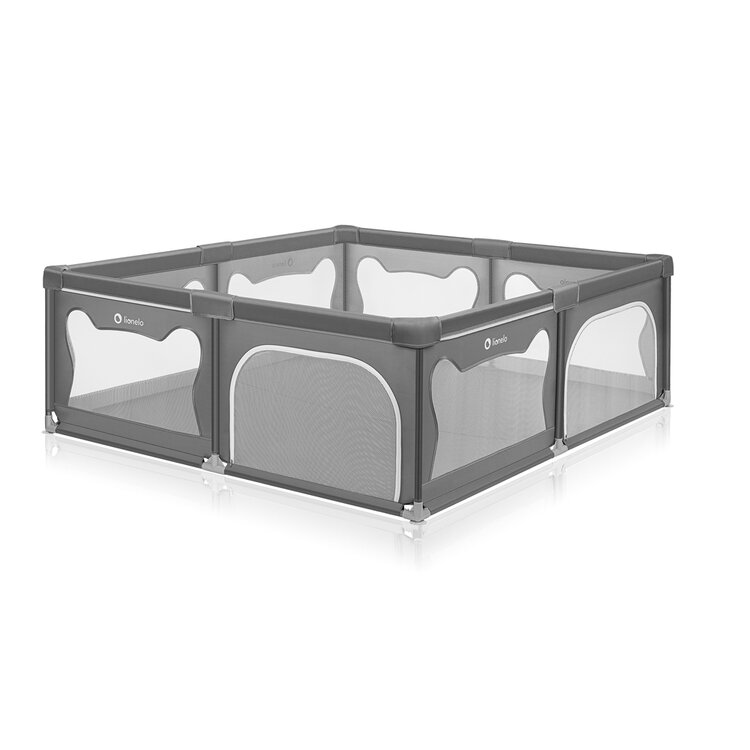 LIONELO Ohrádka pro děti Willow XL Grey Concrete 187 x 207 cm