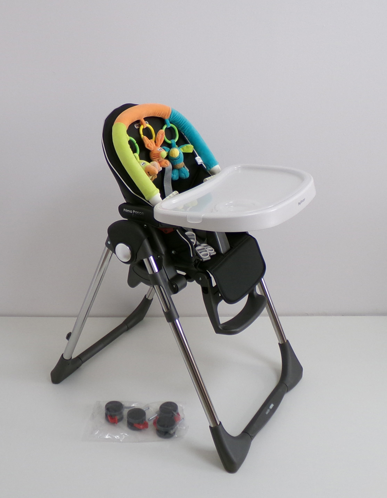 PEG PÉREGO Židlička jídelní Prima Pappa Follow Me 2022 Hi-Tech Licorice+hrazda zdarma