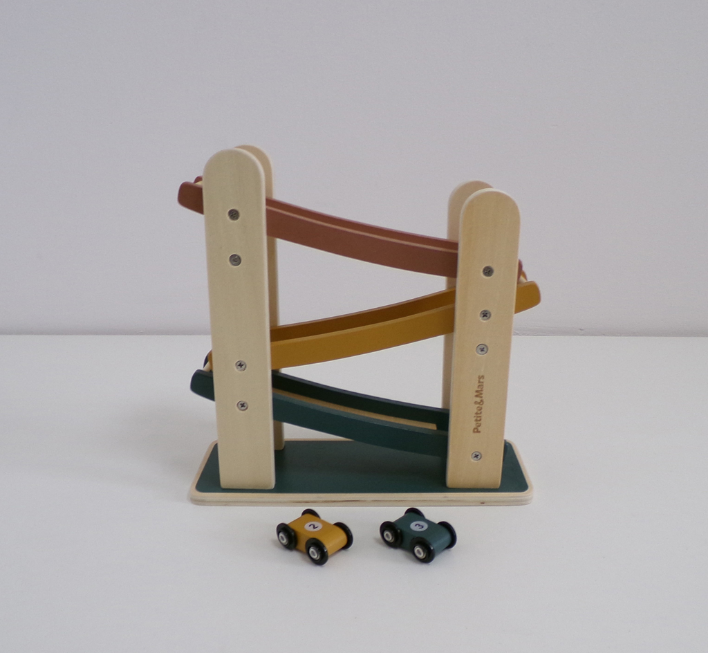 PETITE&MARS Hračka dřevěná závodní dráha Milky Way Wood of Mars 18m+ Aurora Pink