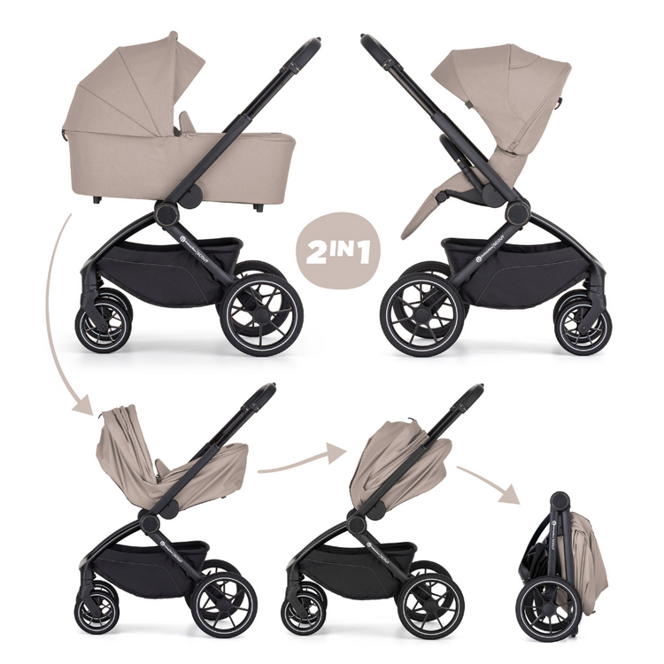 PETITE&MARS Kočárek kombinovaný SCOUT 2v1 Cappuccino Cream