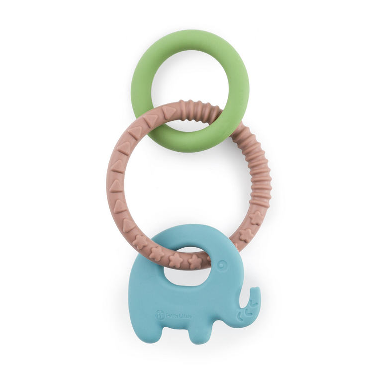 PETITE&MARS Kousátko silikonové Elefi Velvet Latte 0m+