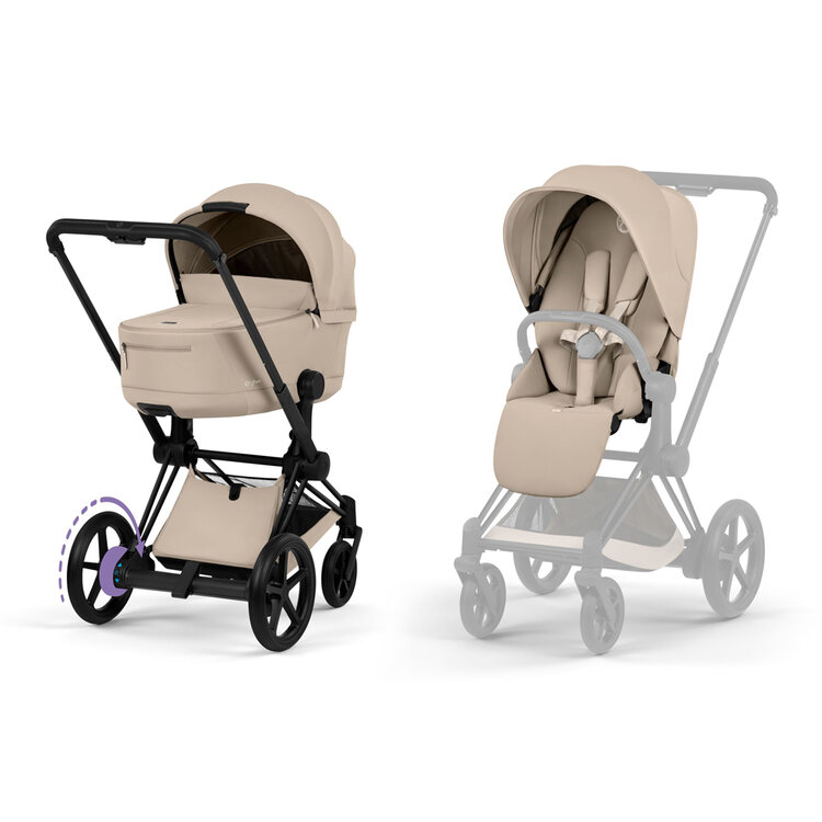 CYBEX Kombinovaný kočárek e-Priam 5.0 Cozy Beige (Matt Black Frame) 2026 Platinum
