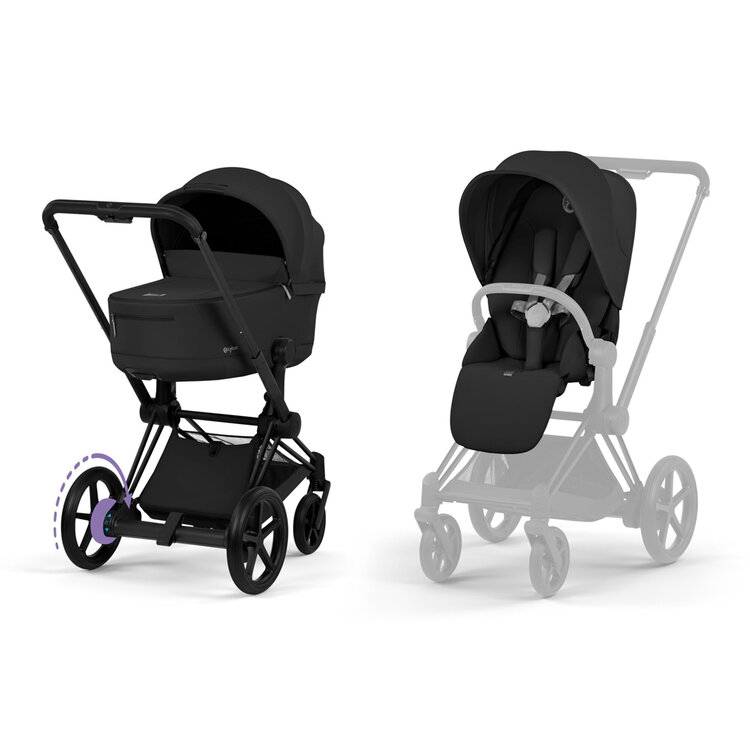 CYBEX Kombinovaný kočárek e-Priam 5.0 Sepia Black (Matt Black Frame) 2026 Platinum