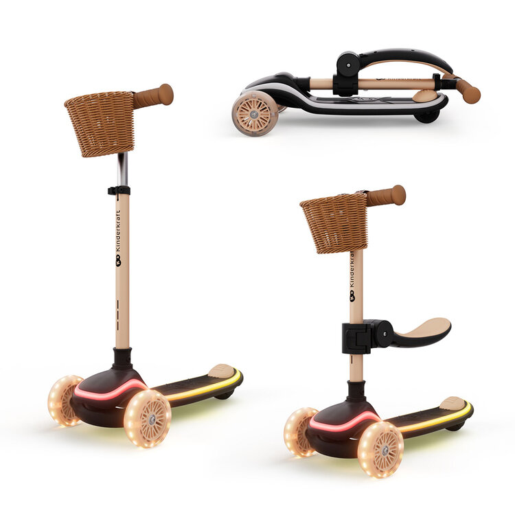 KINDERKRAFT Koloběžka a odrážedlo 2v1 Raket Up Beige