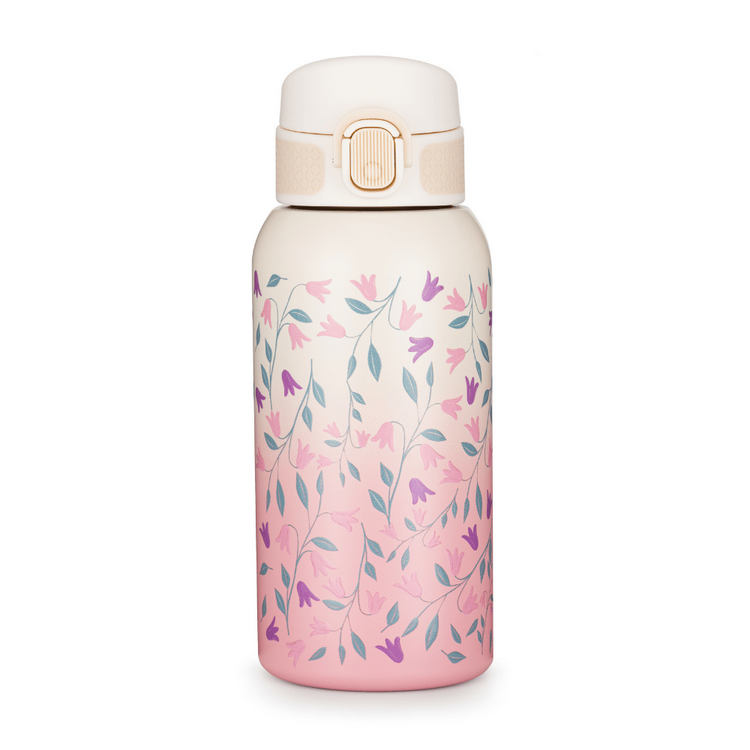PETITE&MARS Láhev nerezová termo s náustkem 500 ml Delicate Flowers 36m+