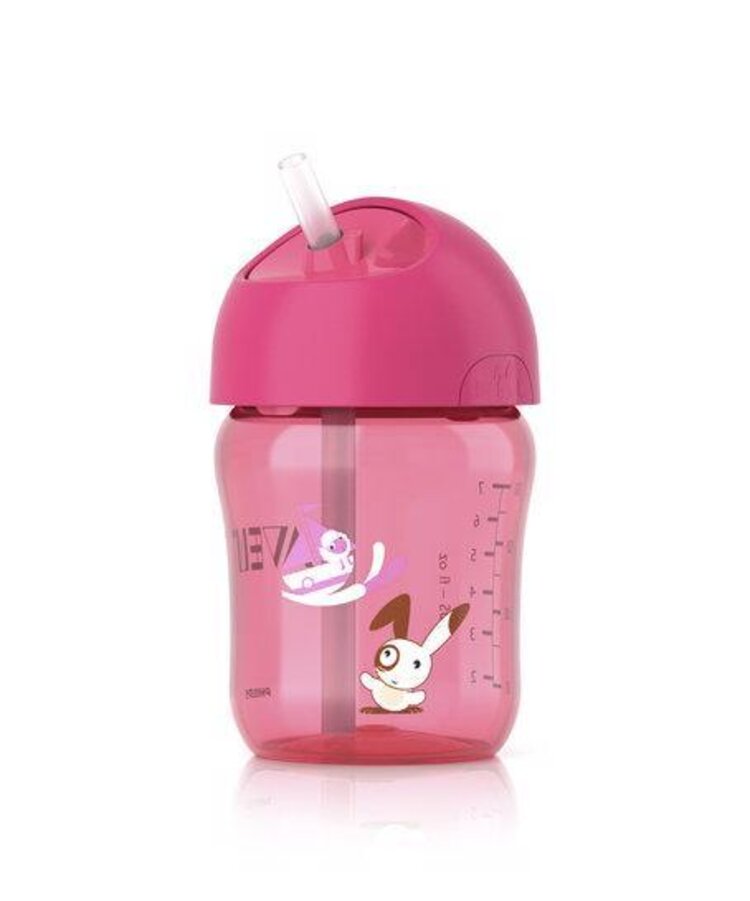 Philips AVENT @Hrneček s brčkem 260 ml růžový