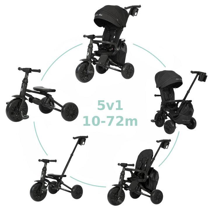 QPLAY Tříkolka Nova Max 5v1 Black