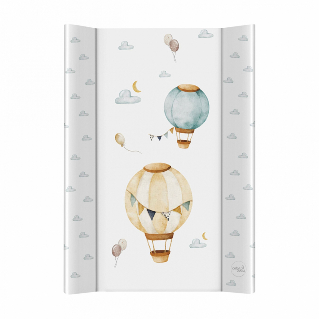 CEBA BABY Podložka přebalovací 2-hranná s pevnou deskou (50x70) Basic Balloons