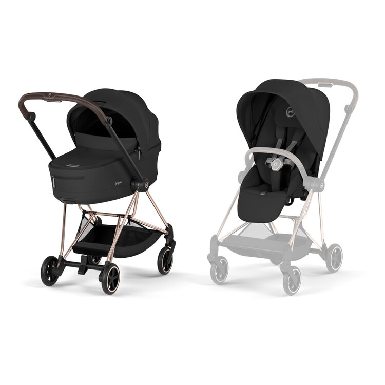 CYBEX Kombinovaný kočárek Mios Comfort Sepia Black (Rosegold Frame) 2026 Platinum