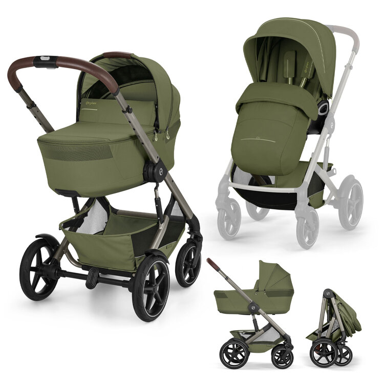 CYBEX Kočárek kombinovaný Talos S Lux & Talos Fold Cot Moss Green Gold