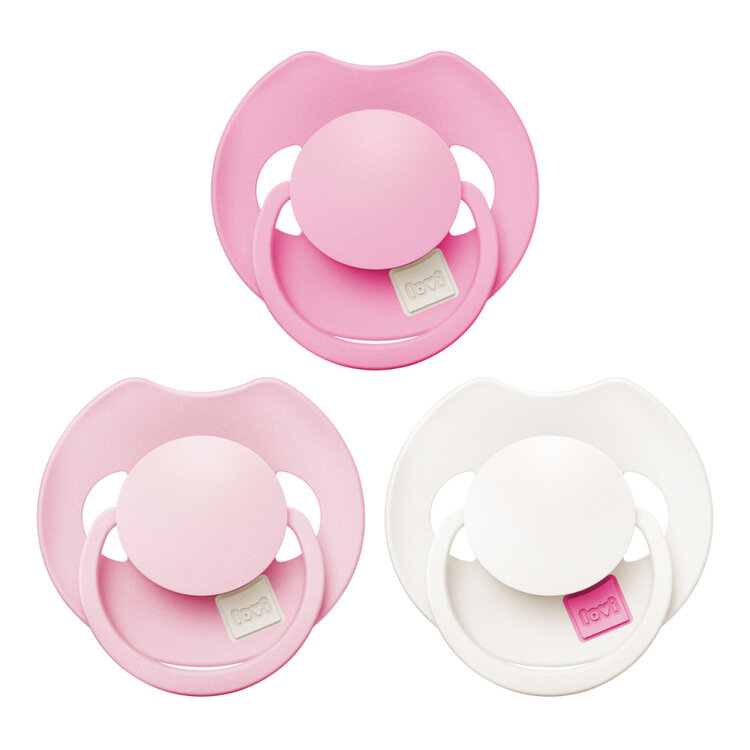 LOVI Dudlík silikonový dynamický Prime 18m+ 3ks Peony Pink