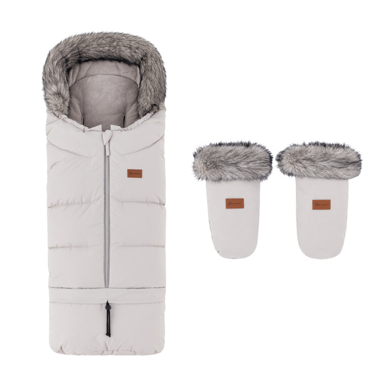 PETITE&MARS Set zimní fusak Arctic 4v1 + rukavice na kočárek Fjora Champagne Shower