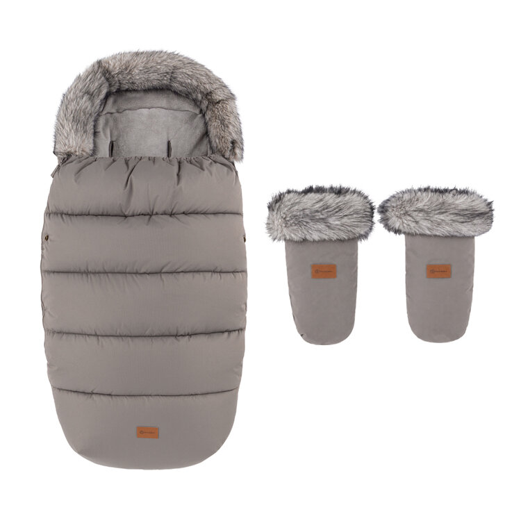 PETITE&MARS Set zimní fusak Comfy 4v1 + rukavice na kočárek Fjora Mocha Mousse