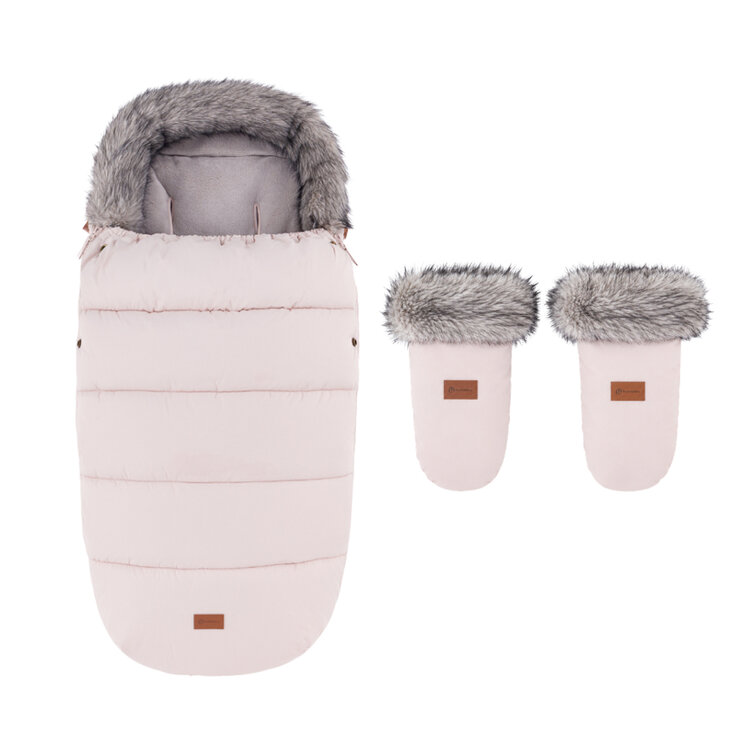 PETITE&MARS Set zimní fusak Comfy 4v1 + rukavice na kočárek Fjora Rose Petal