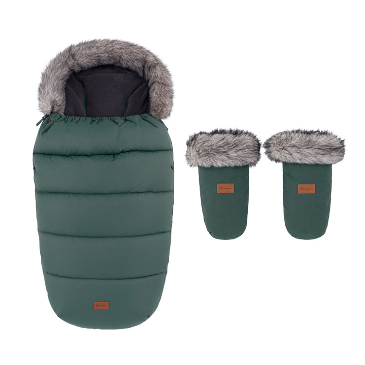 PETITE&MARS Set zimní fusak Comfy 4v1 + rukavice na kočárek Fjora Veritable Khaki