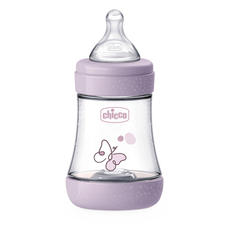 CHICCO Láhev kojenecká antikoliková Perfect5 150 ml dívka pomalý průtok 0m+