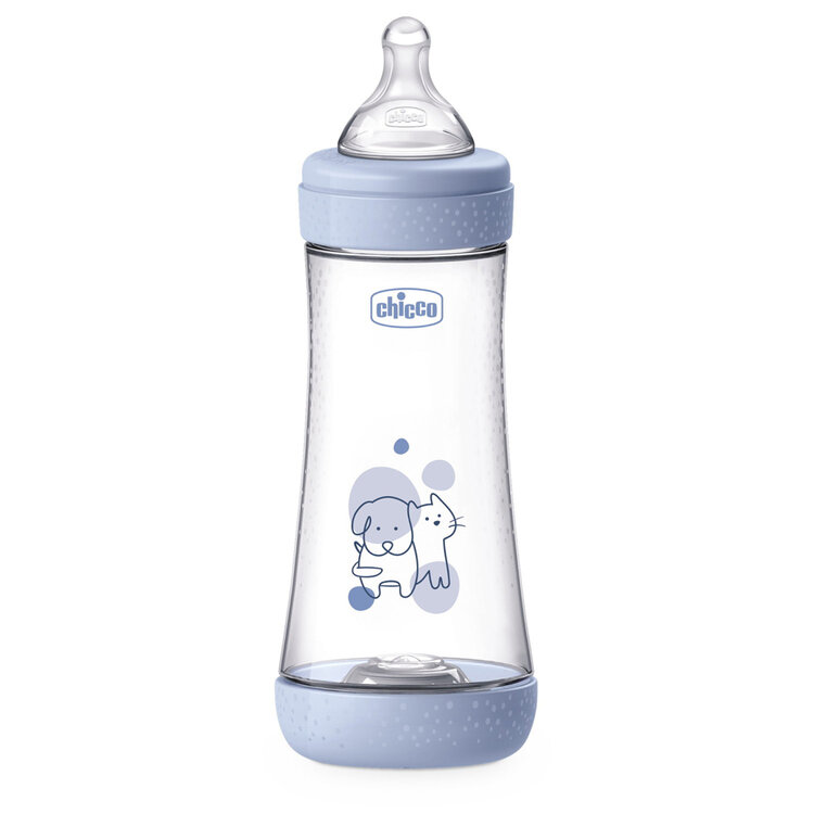 CHICCO Láhev kojenecká antikoliková Perfect5 300 ml chlapec rychlý průtok 4m+