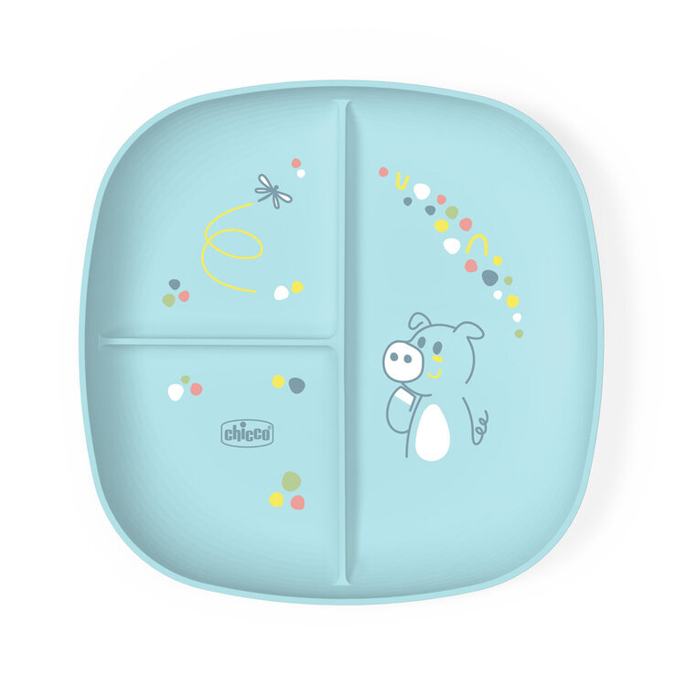 CHICCO Talíř dělený blue 12m+