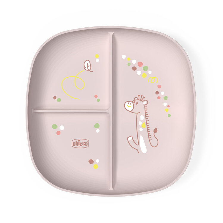 CHICCO Talíř dělený pink 12m+