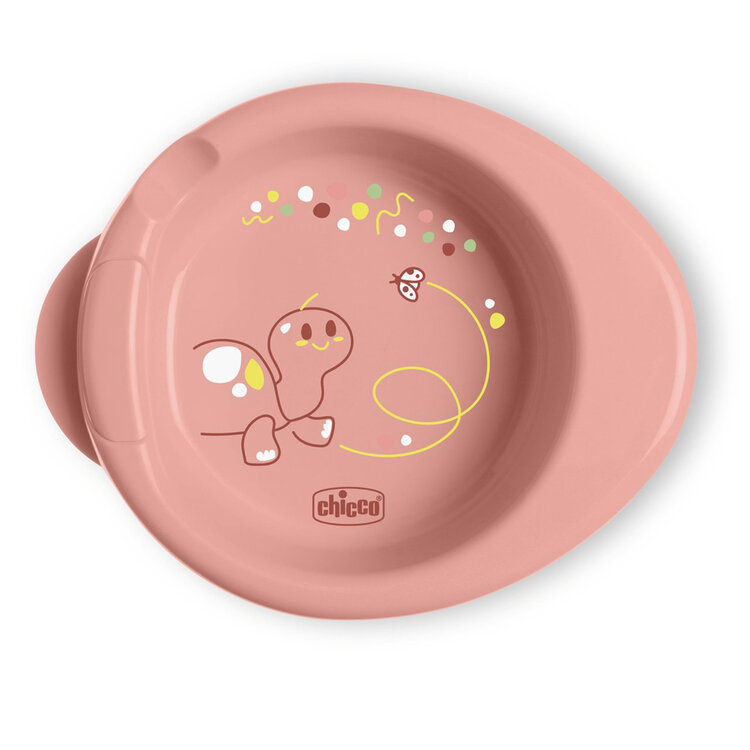 CHICCO Talíř protiskluzový udržující teplé jídlo pink 6m+