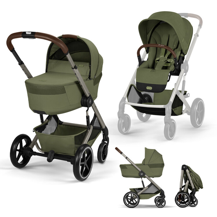 CYBEX Kočárek kombinovaný Balios S Lux & Balios Fold Cot Moss Green Gold