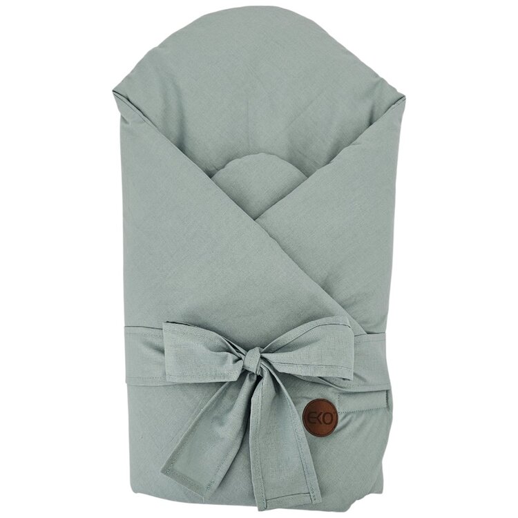 EKO Zavinovačka bavlněná s kokosovou vyjímatelnou vložkou a mašlí Olive Green75x75cm