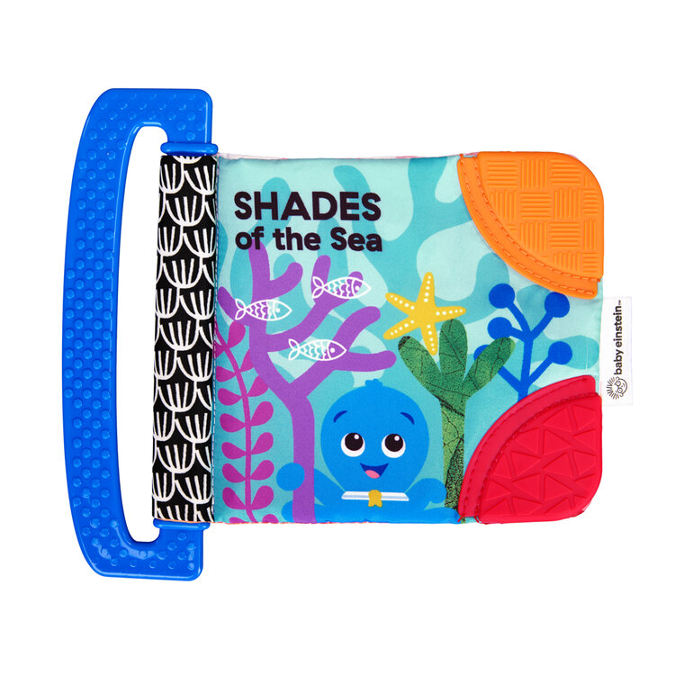 BABY EINSTEIN Knížka měkká s kousátky a texturami Shades of the Sea™