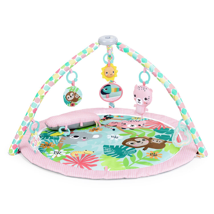 BRIGHT STARTS Deka na hraní pro rozvoj motoriky a smyslů POP 'N Wiggle Rosy Rainforest™