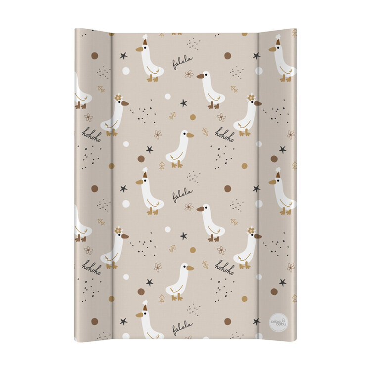 CEBA BABY Podložka přebalovací 2-hranná s pevnou deskou (50x70) Basic Crazy Ducks