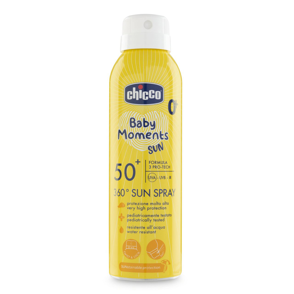 CHICCO Sprej dětský na opalování 360° Baby Moments Sun SPF50+ 150ml